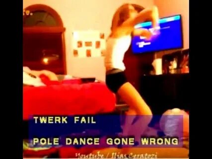 Extremely Skinny White Girl Trying To Twerk Pole Dance Gone 