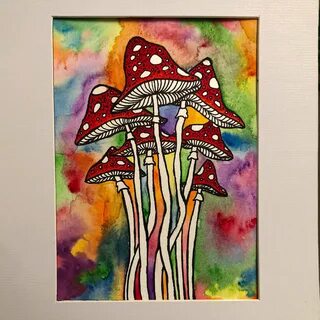 Stoner Art Trippy Mushroom Art Rainbow Amanita Mushroom Wate