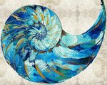 Tropical Blue Art - Nautilus Shell Bleu 2 - Sharon Cummings 