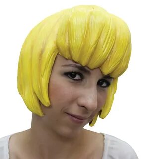 Anime 6 Latex Yellow Wig - CostumePub.com