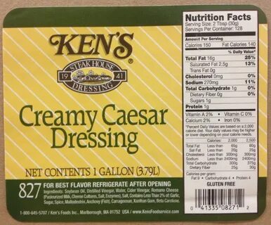 Kens Caesar Dressing Calories - DRIA