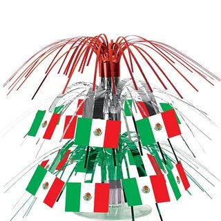 Mini Mexican Flag Cascade Centerpiece Decor Cinco de Mayo Bi