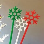 Colorful Acrylic Snowflake Stir Sticks Swizzle Sticks for Co