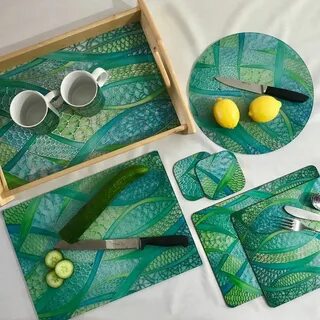 Green Placemats & Coasters - green turquoise Table Mats - gr