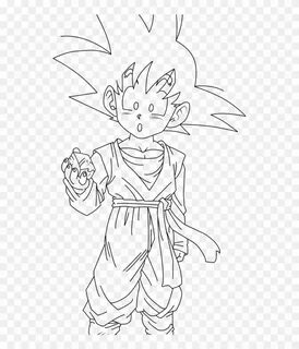 Goku Clipart Black And White - Goten Coloring Pages - Png Download. 