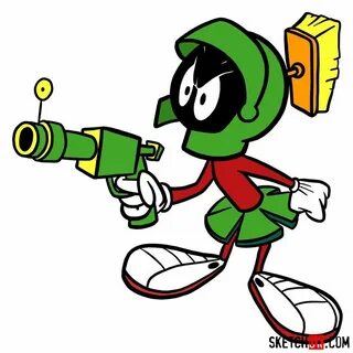 How to draw Marvin the Martian - Step by step drawing tutori
