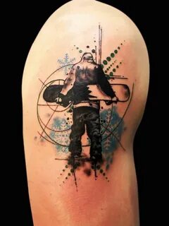 Manuel Roxs, tattoo artist Snowboarding tattoo, Snowboard ta