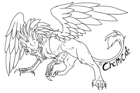 Gryphon Line-Art:. Line art, Art, Support art