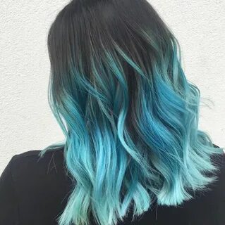 Styled by Reghan on our Receptionist Karalyn! Blue ombre hai