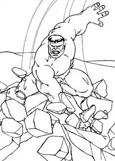 Hulk Smashing Floor Coloring Page - NetArt Hulk coloring pag