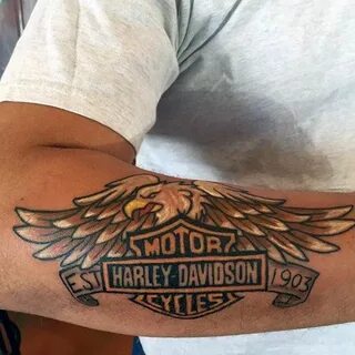 Cool Forearm Harley Davidson Eagle Tattoos For Men Harley ta