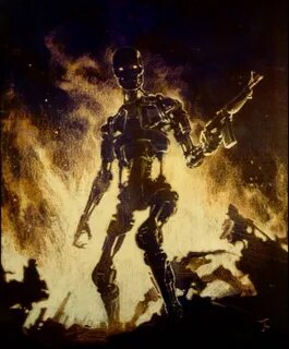 Concept art for the first two Terminator films. Terminator, 