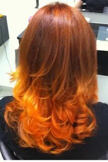 brown to orange ombre hair - Google Search Orange ombre hair