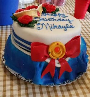 Sailor Moon Birthday Cake Covered With Mmf Crown Is Gumpaste