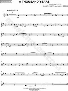 Christina Perri "A Thousand Years - Eb Instrument" Sheet Mus