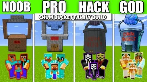 Minecraft Battle : CHUM BUCKET FAMILY CRAFTING CHALLENGE - N