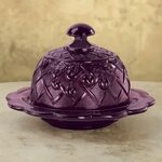 Amethyst glass domed butter dish Amethyst glass, Purple glas