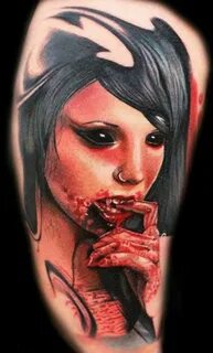 ✅ 100+ Realistic Movie Vampire Shoulder Tattoo Design For Wo