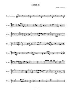 Moanin - Bobby Timmons Sheet music for Saxophone tenor (Solo