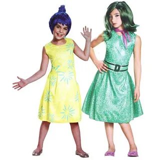 Kids Halloween Party Cosplay Costume Inside Out Disgust Emot