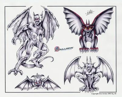 Тату Эскизы Flash Art Gargoyle tattoo, Black and grey tattoo