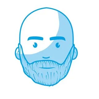 Nice Face Man With Beard And Bald, Vector Illustration Клипа