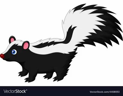 Vector illustration of Cute skunk cartoon. Download a Free P