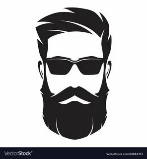 Bearded man s face hipster character fashion Vector Image , 