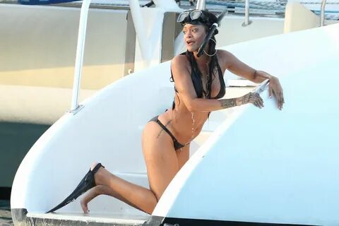 RIHANNA in Bikini at a Boat in Barbados - HawtCelebs