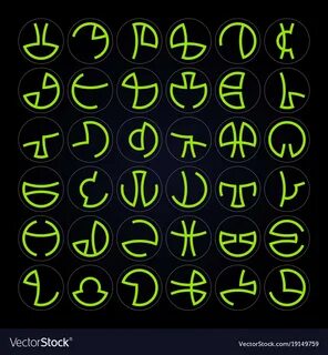 Alien alphabet Royalty Free Vector Image - VectorStock