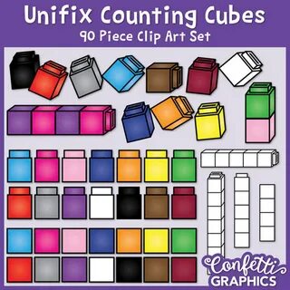 Unifix Cubes Clip Art / Linking Cubes / Counting Cubes / Mat