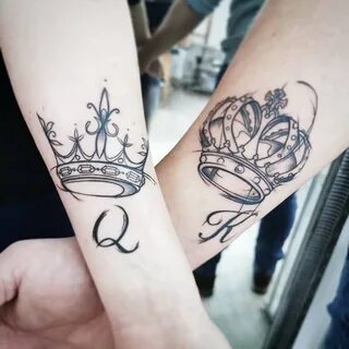 King And Queen Crowns Tattoo - canvas-bite