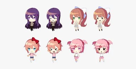 Chibi Ddlc Characters, HD Png Download - kindpng