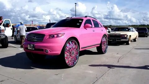 Outrageous Pink Infiniti FX35 on 32" Dub Floaters Done by Ca