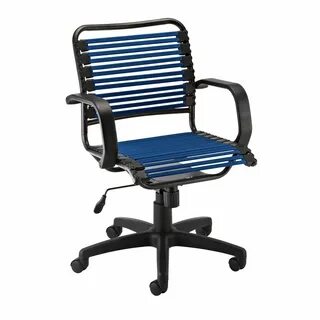 Dark Blue Flat Bungee Office Chair with Arms in 2021 Office 