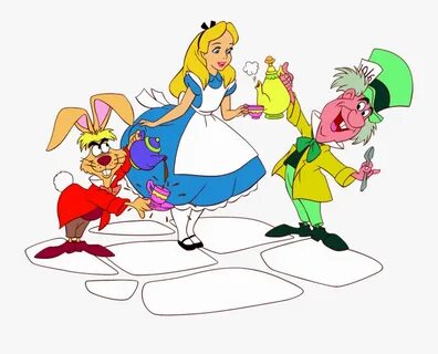 Alice In Wonderland Group Clipart - Disney Alice Mad Hatter 