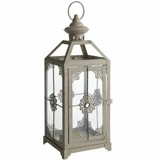 Medium Jeweled Lantern - Gray Grey lanterns, Grey decor, Hom