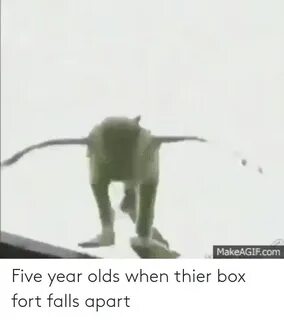 MakeAGIFcom Five Year Olds When Thier Box Fort Falls Apart B