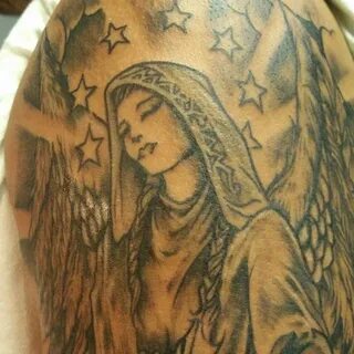 25 Stunning Virgin Mary Shoulder Tattoos