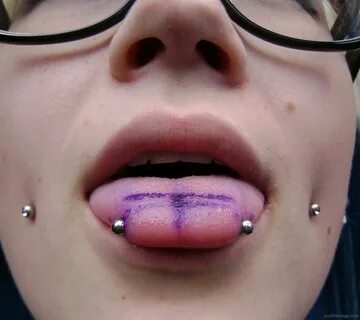 Tongue Piercing And Cheek Piercing
