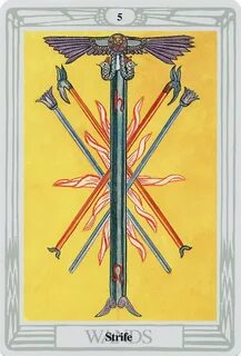 Thoth Tarot Deck - 5 Wands - Strife Five of wands, Aleister 
