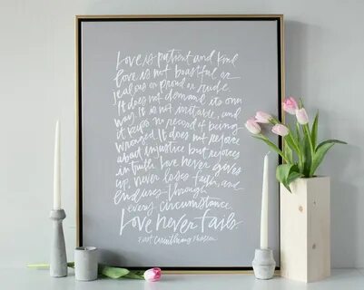 First Corinthians Meaningful art, Lindsay letters, Unframed 
