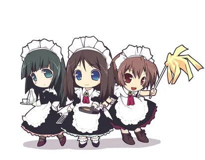 chibi maid murakami suigun white konachan.net - Konachan.com