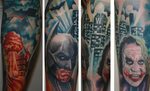 Batman and Joker from The Dark Knight tattoo