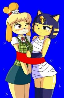 Isabelle x Ankha (Edit,original by NeutralChilean) by Potato