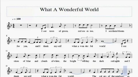 What A Wonderful World Flute Sheet Music - YouTube