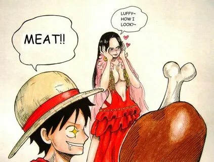 Luffy X Boa Hancock "MEAT" Luffy, One piece drawing, One pie