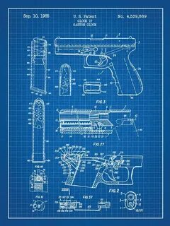 Inked and Screened - Firearm Patent Prints 18x24" Patent pri