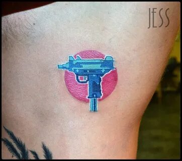 Glue Gun Tattoo On Side Rib by Jess Dunfield