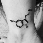 Serotonin molecule tattoo Molecule tattoo, Serotonin molecul